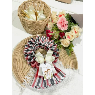 ผ้าขาวม้าแบบพวงมาลัยและแถมการ์ด🌼แจ้งช่องหมายเหตุ🌼