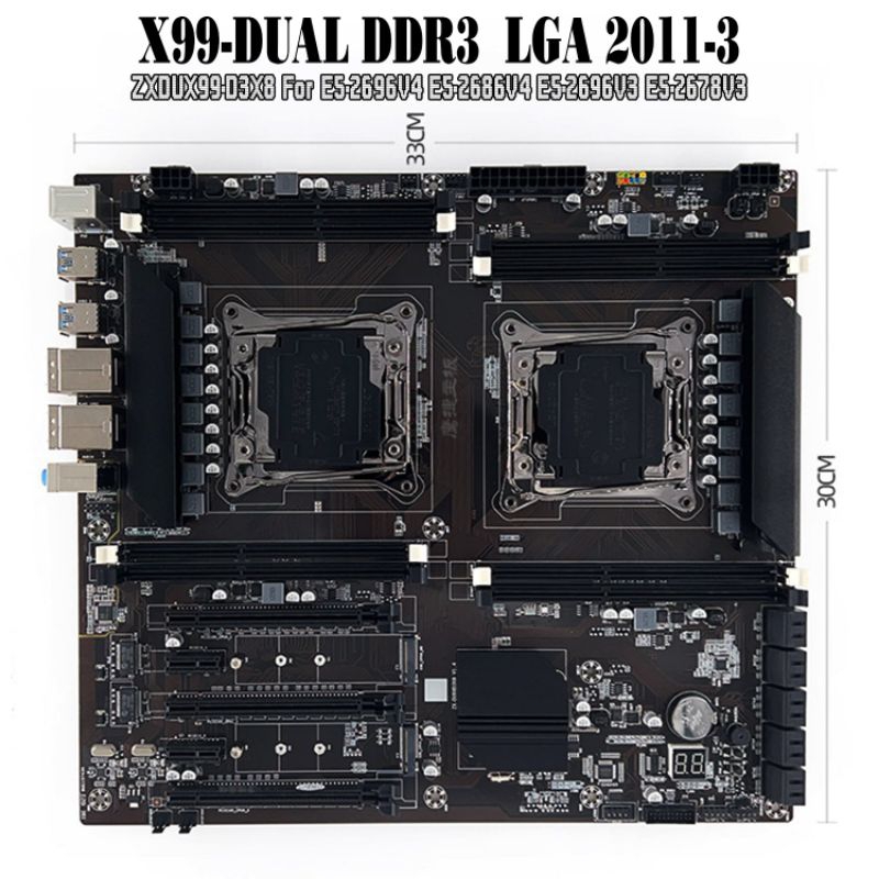 MB X99Dual DDR3 ZXDUX99-D3X8 For Xeon E5 2696V4 2686V4 2696V3 2678V3 2673V3 2666V3
