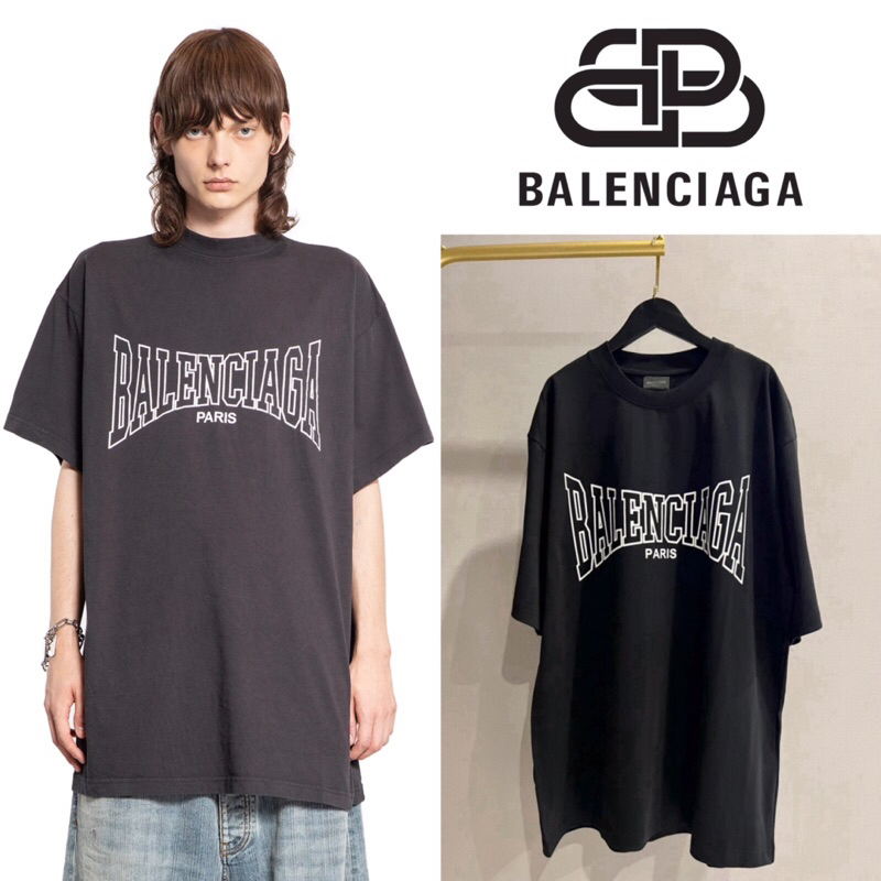 เสื้อยืดแขนสั้น BALENCIAGA HAND DRAWN LOGO T-SHIRT (สีดำ)