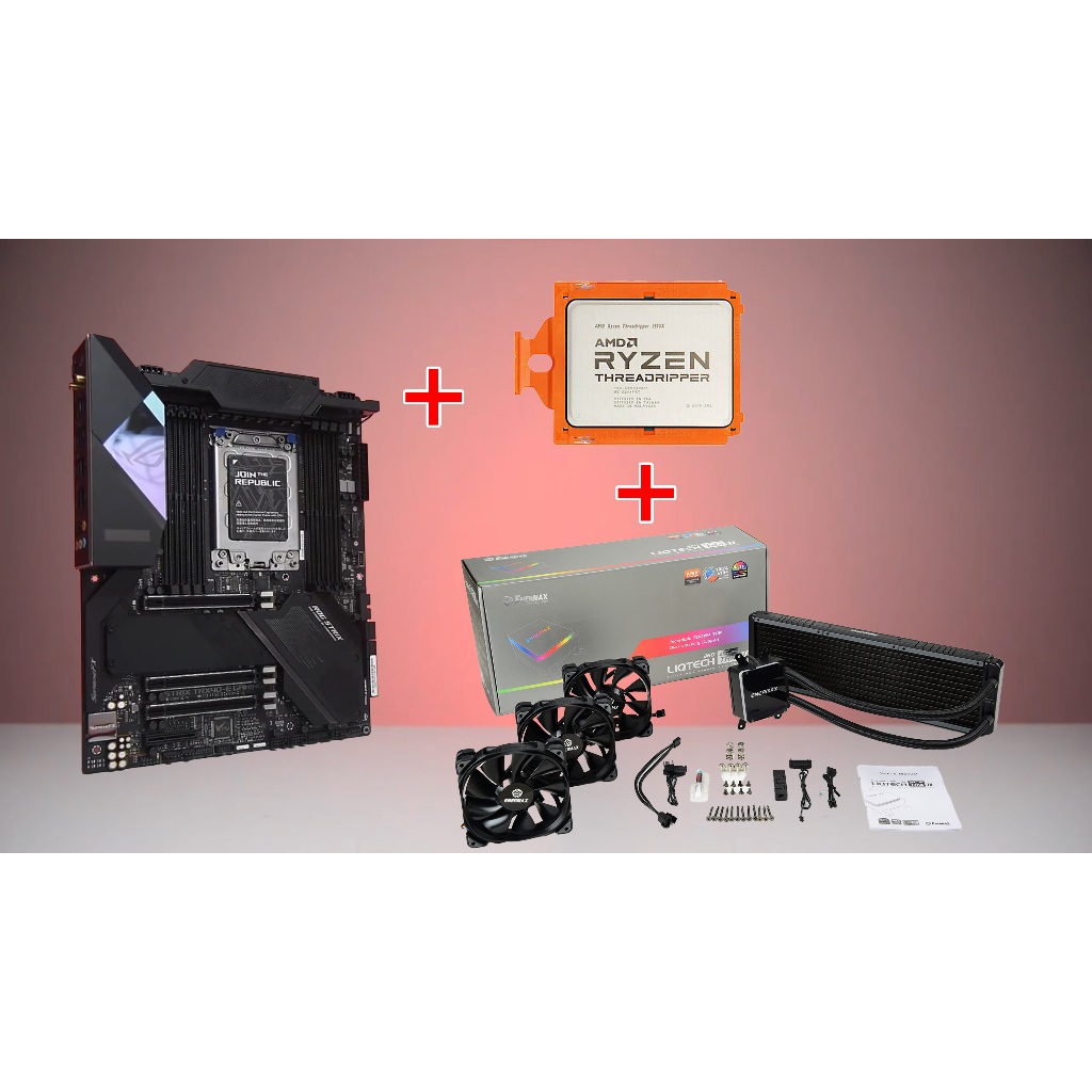 Cpu​ (ซีพียู)​ มือสอง​ Trx40​ AMD Ryzen Threadripper 3970x​ + MB​ Asus rog​ + ชุดน้ำปิด