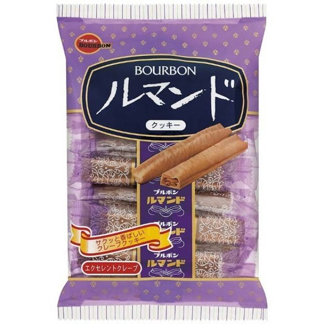 BOURBON Cookie Lumonde เบอร์บอน ลูมอนเด้ เครปโรล คุกกี้กรอบ รสครีมโกโก้ จากญี่ปุ่น(88g)