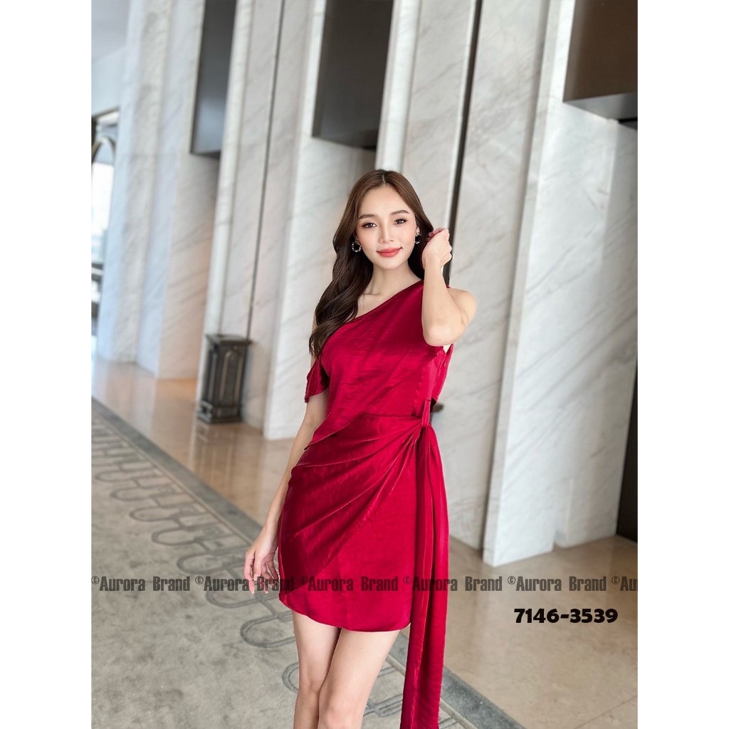 7146-3538 Aurora Brand Dress ชุดเดรสสั้นสีแดง [2PM]