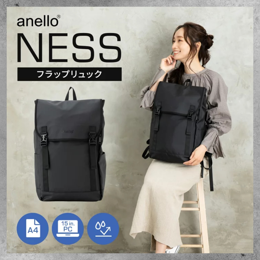 [ใหญ่สุด กันน้ำ!!] กระเป๋าเป้ anello Ness Flap PC Backpack AT-C2542
