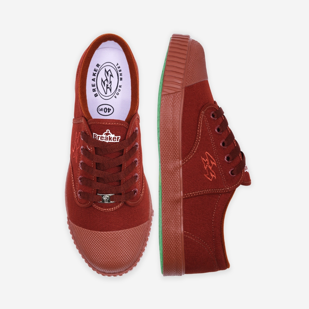Breaker รองเท้านักเรียนเบรกเกอร์ รุ่น 4X4 รองเท้าผ้าใบสีน้ำตาล Size  29-47