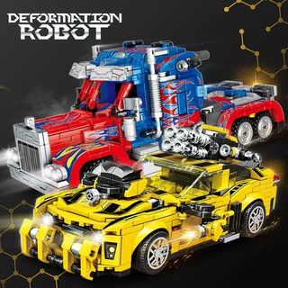 หุ่นยนต์ Building Blocks หุ้มเกราะของเล่น Autobots รุ่น Optimus Prime Bumblebee ของเล่นสำหรับเด็ก