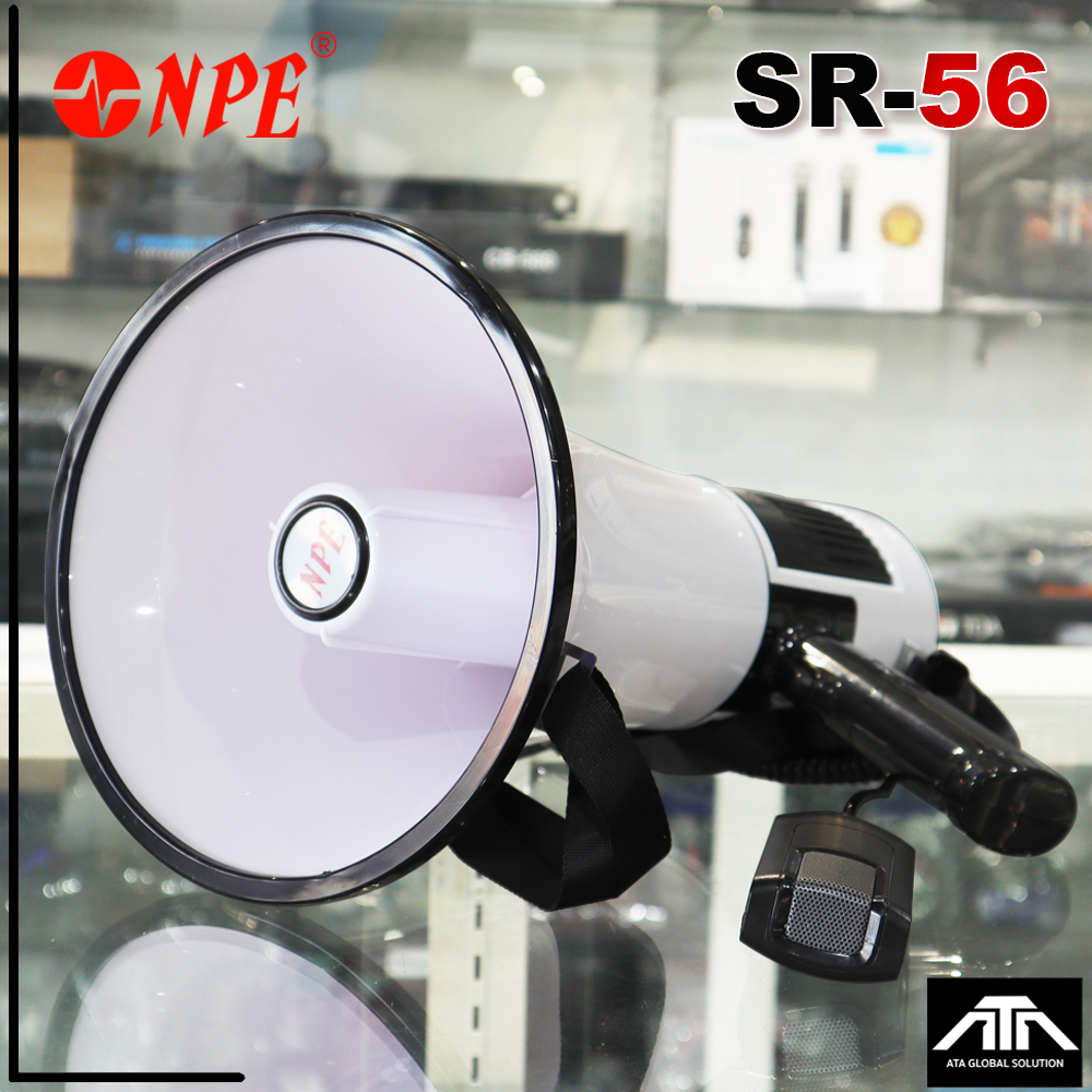 โทรโข่ง NPE SR-56 Megaphone NPESR 56 80 W โทรโข่ง มี Bluetooth USB SD CARD NPE SR 56 บันทึกเสียงได้