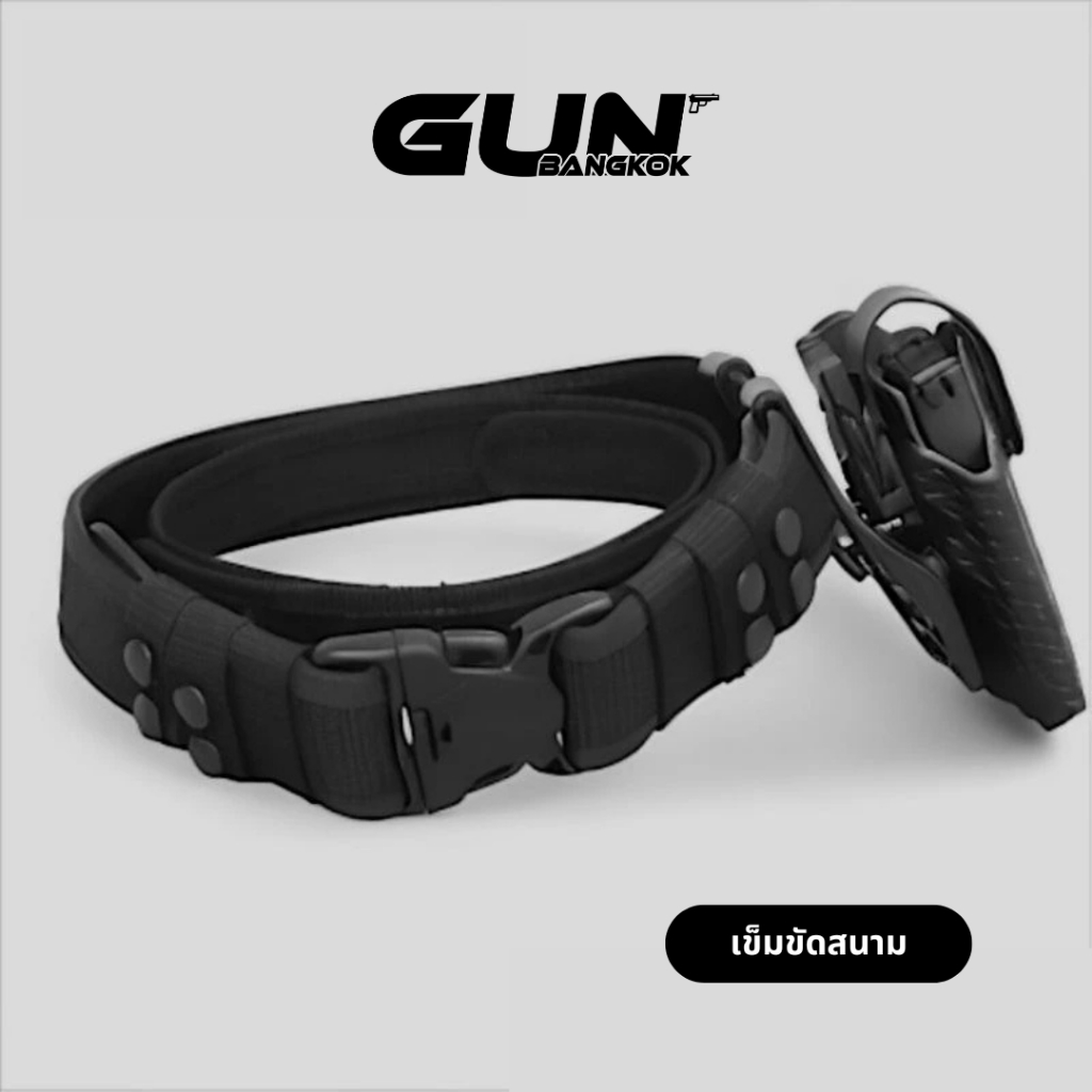 เข็มขัดแท็คติคอล GUNBANGKOK – ระบบสาย 2 ชั้น (สายใน + สายนอก + ตีนตุ๊กแก + หัวล็อค 2 ชั้น)