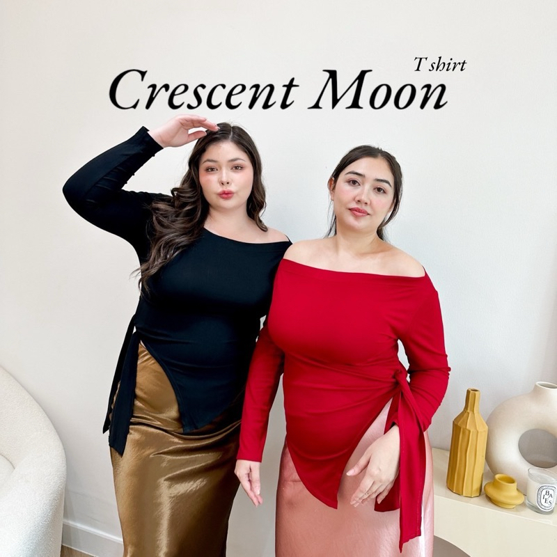(TGEVQVL ลด 60.-) Lady M | Crescent Moon T-shirt เสื้อดีไซน์เก๋สำหรับสาวอวบ ใส่เที่ยว Everydaylook