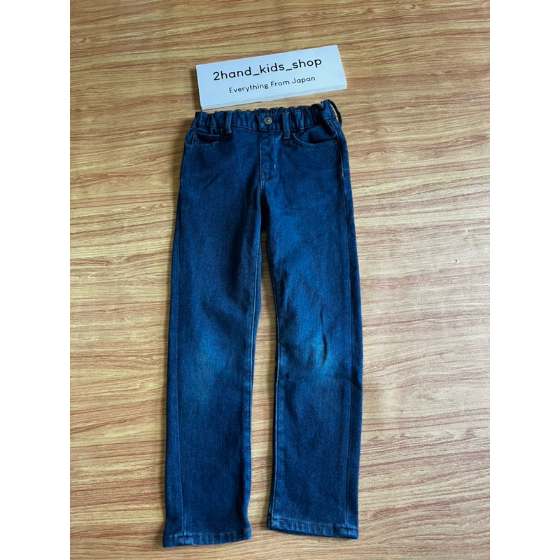 มือสองญี่ปุ่น•กางเกงยีนส์เด็ก Uniqlo Heattech สียีนส์เข้ม Sz.120 เอวก่อนยืด 20-22” ปรับเอวได้ค่ะ สภา