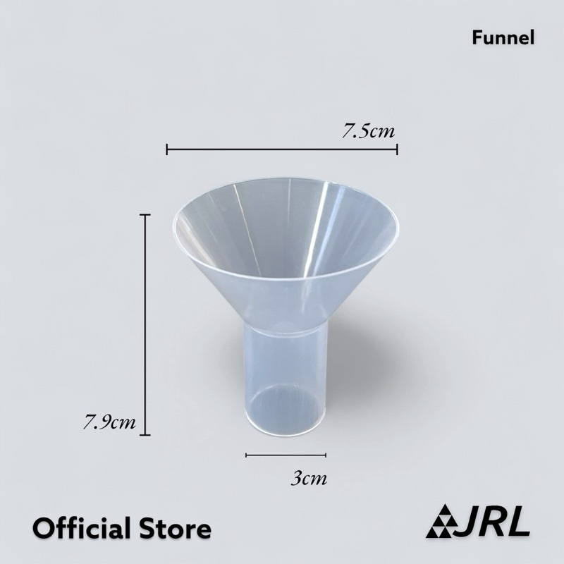 JRL กรวยพลาสติก รูใหญ่ รูขนาด 3 cm ขนาดเล็ก สำหรับกรอกผงกาแฟ และเมล็ดกาแฟ (ใส)