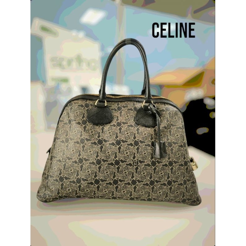 *ส่งต่อ* กระเป๋าทรงโดม Celine Vintage Grey Carriage Handbag ของแท้ 100%