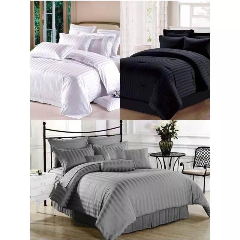 ชุดเครื่องนอน สีพื้น ขนาด 3.5/5/6 ฟุต มีผ้านวมแบบหนา 6 ชิ้น