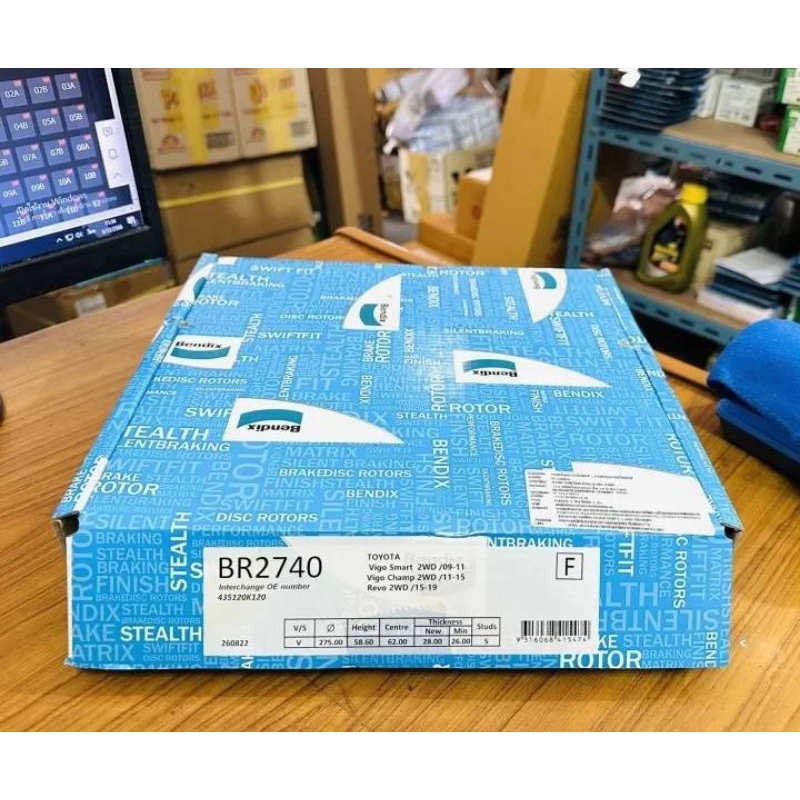 Bendix จานดิสเบรคหน้า BR2740 รุ่นรถ TOYOTA วีโก้ สมาร์ท 2WD 09-11,วีโก้ แชมป์ 2WD 11-15,รีโว่ 2WD 15-19 - รูปที่ 2