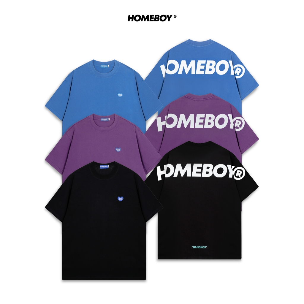❗️[ส่งเร็ว กทม. 1 วัน]❗️HOMEBOY เสื้อยืดผ้าฟอก UNISEX รุ่น HB.OVER.LOGO