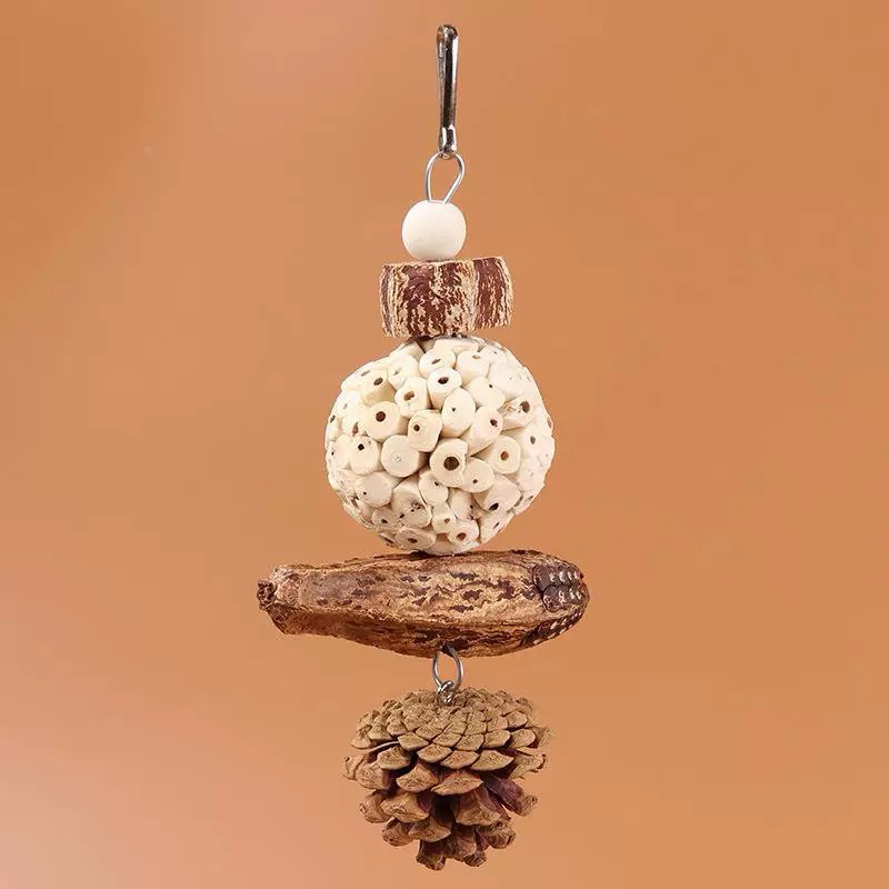 B-100 ของเล่นนกแก้ว วัสดุธรรมชาติ ของเล่นกัดแทะ แขวนไว้บนกรงได้ 23.5*10cm