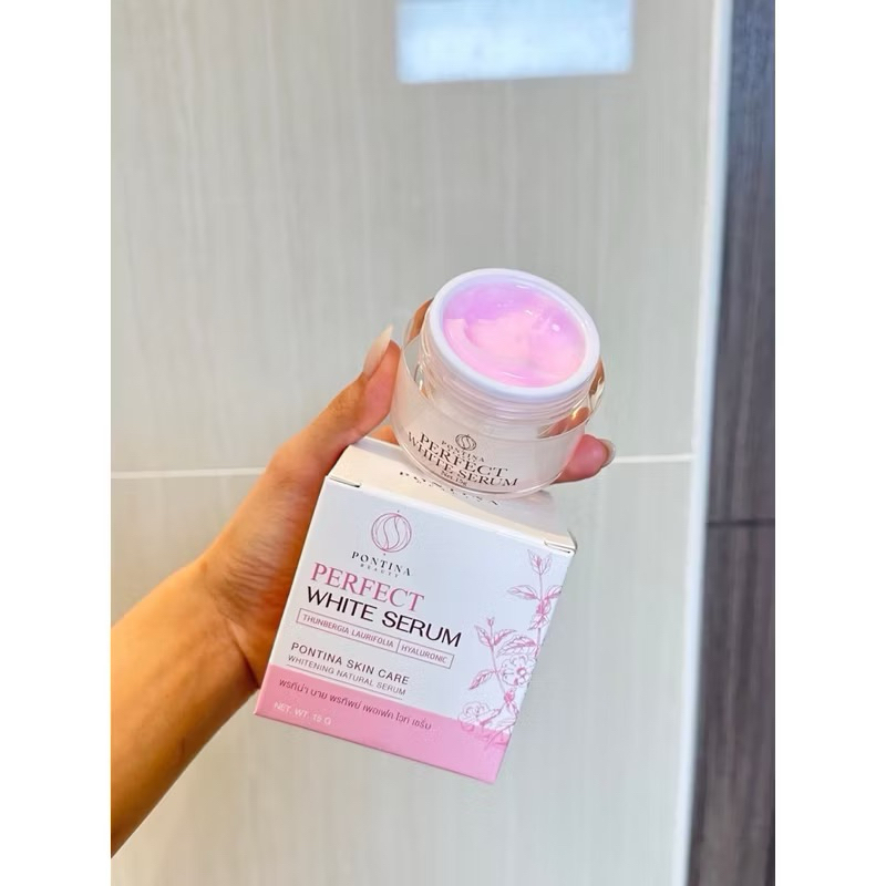 แพตเก็จใหม่ เซรั่มรางจืด พรทิน่า หน้าใส ลดสิวฝ้า กระ Perfect White Serum