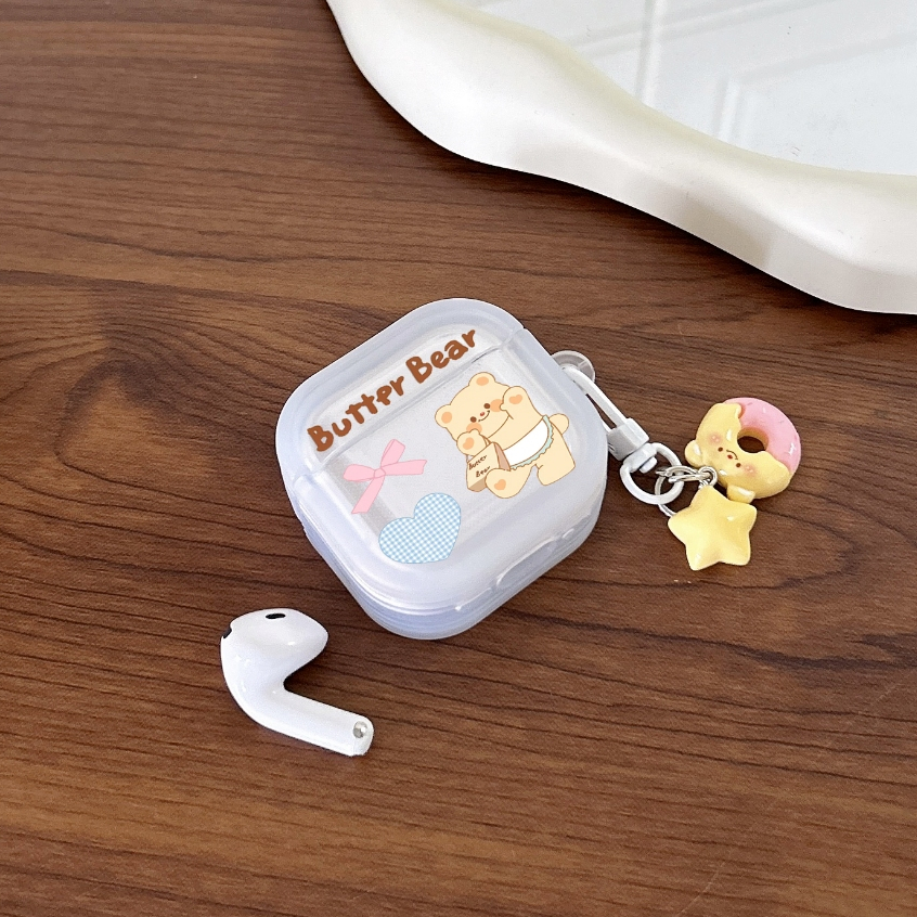 จัดส่ง24ชม เคส Airpods 4 3 pro pro2 TPU Soft Case Airpods 2 1 Airpod gen 3 น้องหมีเนย การป้องกันการตก AirPods Case