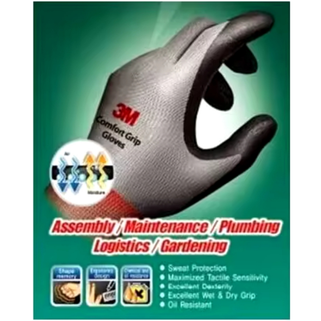3M ถุงมือ Comfort Grip Gloves ถุงมือกันลื่น, ถุงมือกันบาด, ถุงมือจับของ ราคา ถูกที่สุด ดีลบีเคเค แกลเลอรีภาพที่ 3