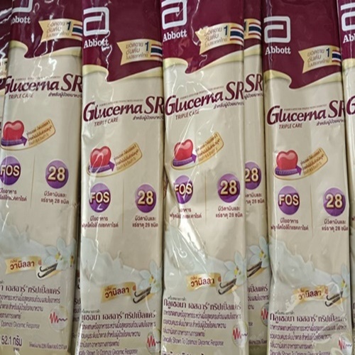 Glucerna SRกลูเซอนาเอสอาร์ กลินวานิลลาขนาด52.2ก  แบบซองใช้ง่ายพกสะดวกหมดอายุ31/3/2026