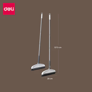 Deli แปรงขัดพื้นแบบ 2in1 ไม้ขัดพื้น ไม้ปาดพื้น เข้าถึงทุกซอกมุม ด้ามจับยาว ใช้งานง่าย Floor brush
