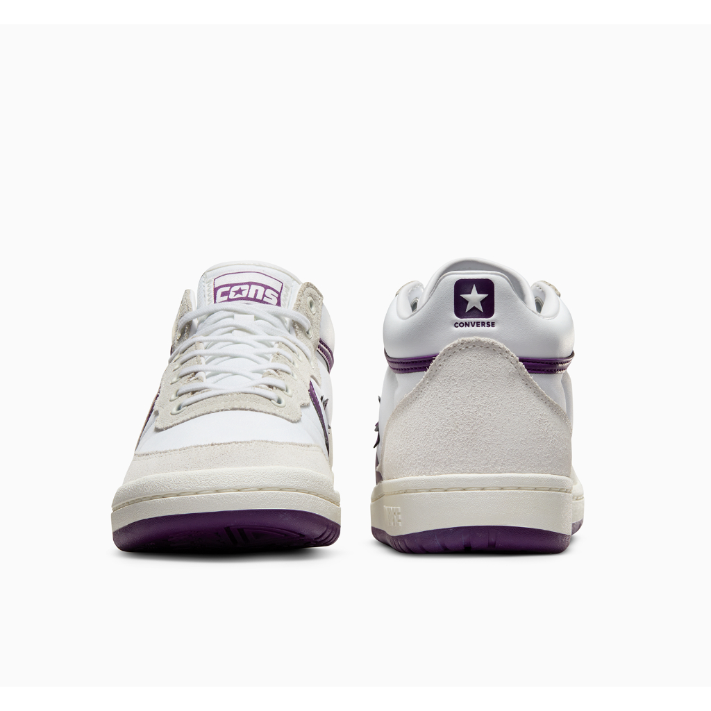 CONVERSE รองเท้า FASTBREAK PRO SUEDE/NYLON MID WHITE/PURPLE ผู้ชาย A08854CM_S4WTPP