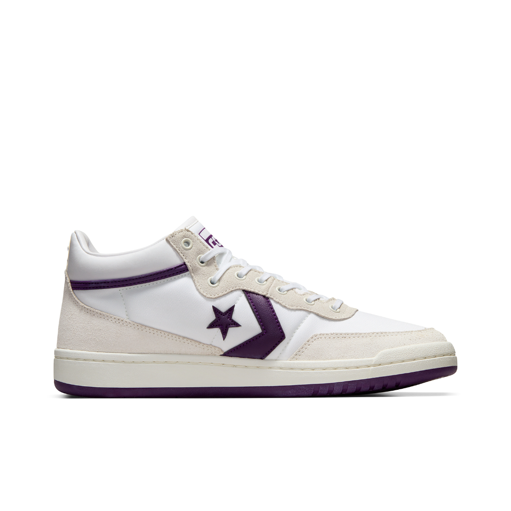 CONVERSE รองเท้า FASTBREAK PRO SUEDE/NYLON MID WHITE/PURPLE ผู้ชาย A08854CM_S4WTPP