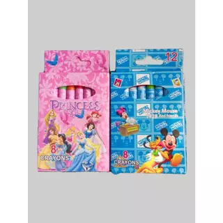 🌈✏สีเทียนลายการ์ตูน 8 สี[🎲สุ่มลาย]✔️พร้อมส่ง วาดรูประบายสีการ์ตูน เครื่องเขียน ราคาส่ง