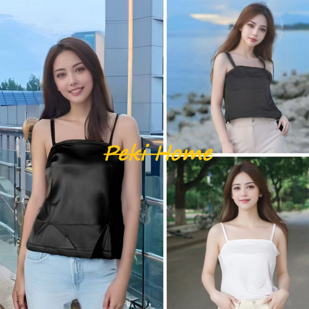 พร้อมส่งเสื้อกล้ามคอเว้า สไตล์เซ็กซี่ สีดำ