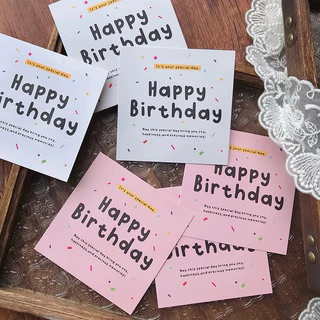 (4-6ใบ) การ์ดวันเกิด แบบหน้าเดียว happy birthday ไม่มีซอง