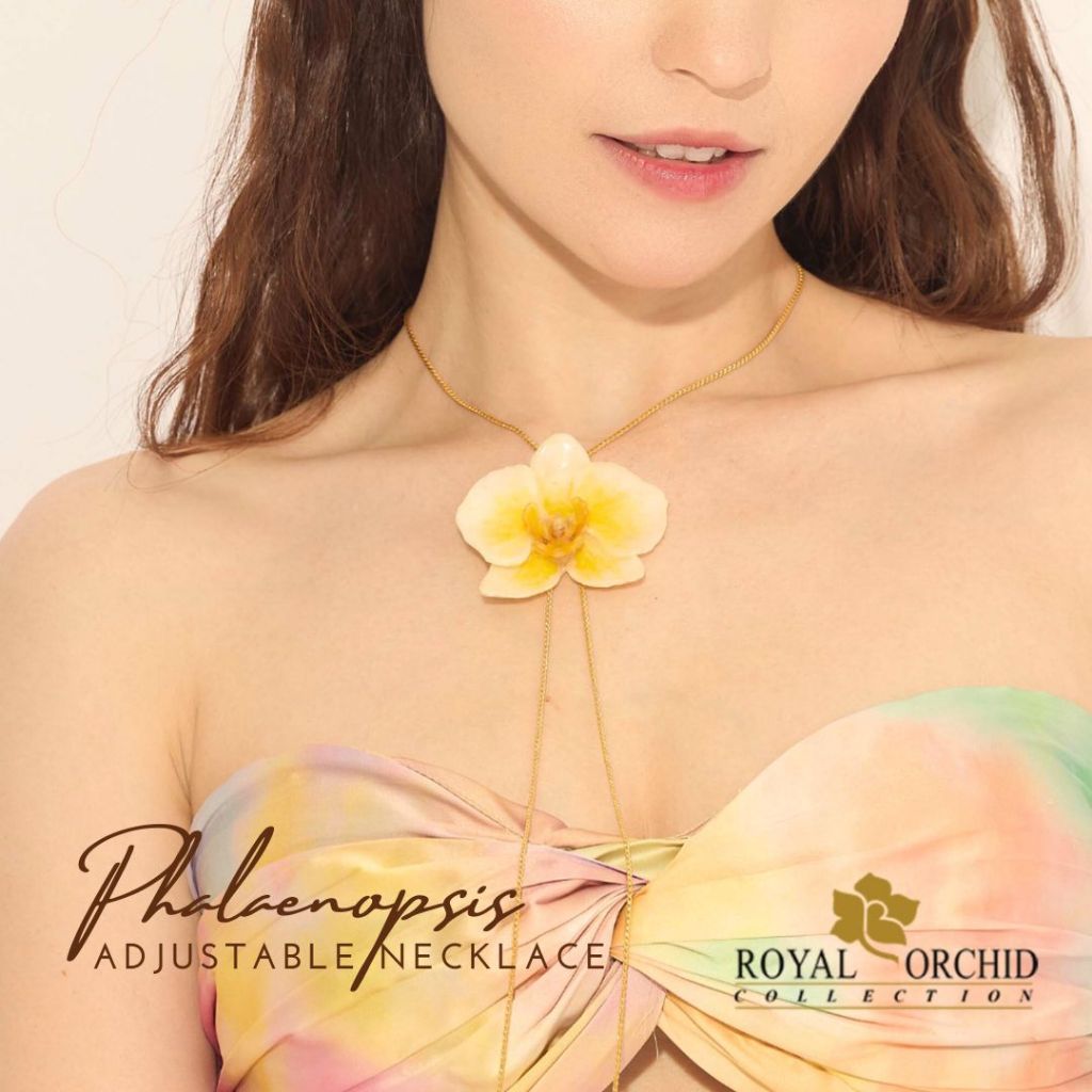 Royal Orchid collection สร้อยปรับระดับดอกกล้วยไม้ฟาแลนนอปซิส (5-6cm.)