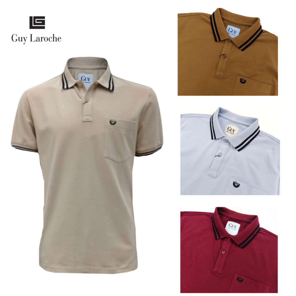[ NEW ] Guy Laroche เสื้อโปโลแขนสั้น ทรง SLIM FIT มีให้เลือก 4 สี รุ่น DKP6202P4