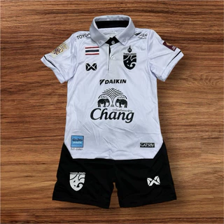 ชุดบอลเด็กคอปกสีพื้นสดใสเด็กหญิงชายใส่ได้มีไซร้เด็ก1ถึง13ขวบผ้าโพลีเอสเตอร์ใส่สบายไม่ร้อน