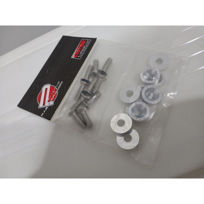 โล๊ะสต็อก !!! น็อตแต่งรถซิ่ง Password JDM Style สีเงิน 1 ชุด 10 ตัว