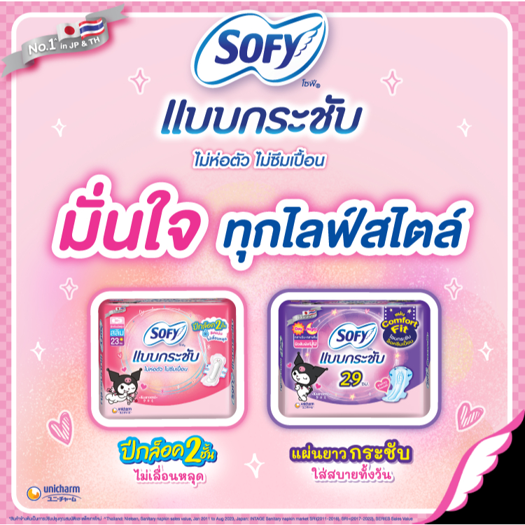 Sofy โซฟี ผ้าอนามัยแบบกระชับ (ห่อละ 4 ชิ้น)