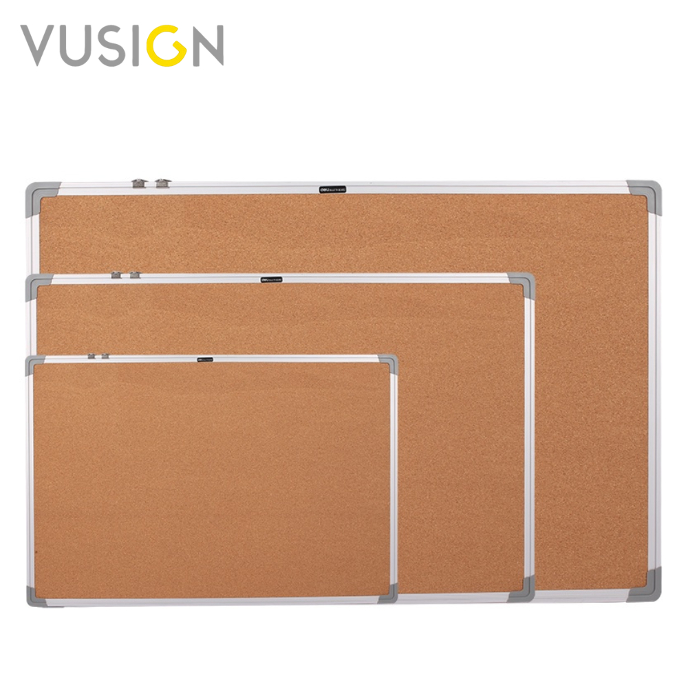 Vusign กระดานไม้ก๊อก กระดานแฮนเมด บอร์ดติดประกาศ ก๊อกบอร์ด ขอบอลูมิเนียม อุปกรณ์สำนักงาน Cork Board