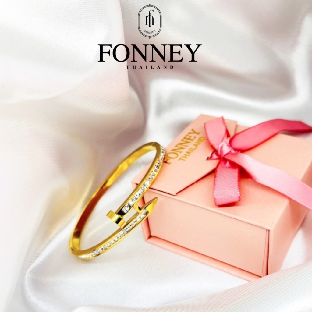 Fonney-กำไลข้อมือรวมรุ่น สีทองสแตนเลสแท้