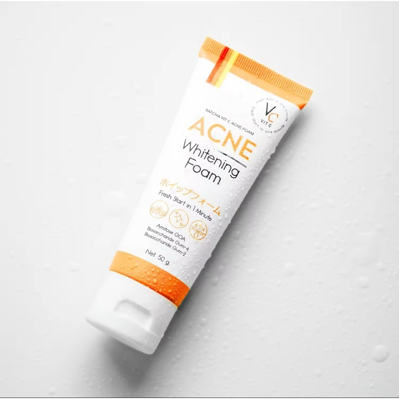 [ซื้อในไลฟ์ลด50%ของแท้] โฟมล้างหน้า VC Vit C วิตซี แอคเน่โฟม สูตรลดสิว ขจัดความมันบนใบหน้า กระจ่างใส