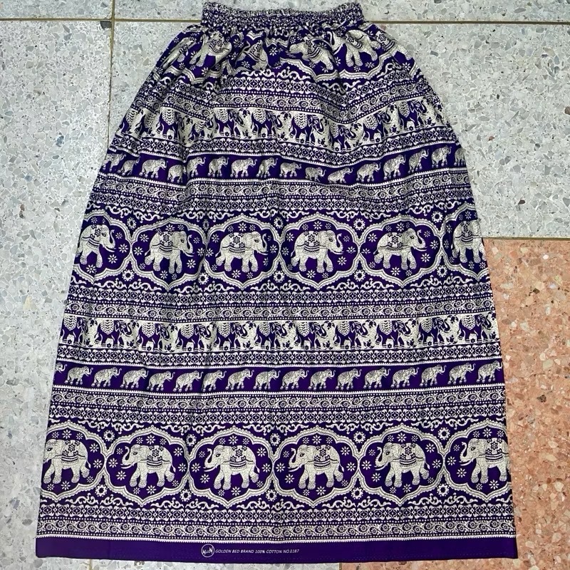 ผ้าถุงอาบน้ำเอวยางยืด ลายช้างแบบยาว - รูปที่ 5