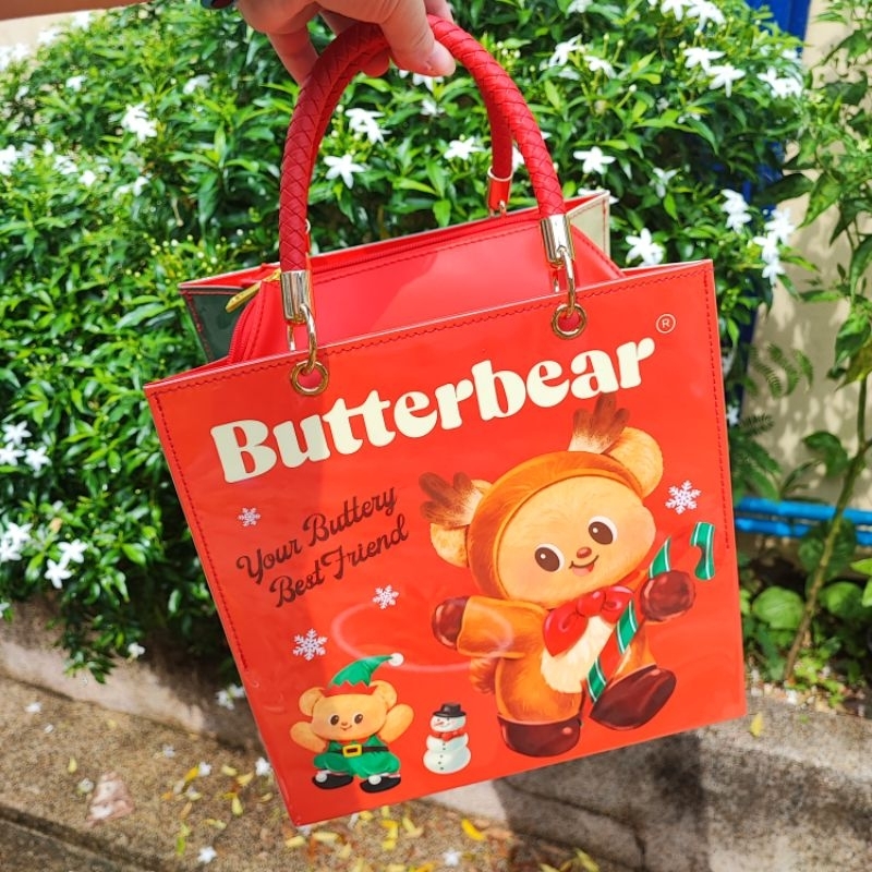 รับเคลือบถุงกระดาษ(มีโค๊ด25%ทักแชท) ถุงหมีเนย ถุงน้องเนย butterbear กระเป๋าหมีเนย แถมฟรีสะพายยาว งานบุหนัง