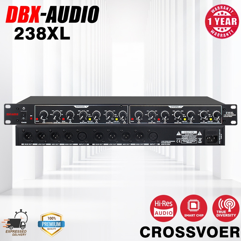 DBX-AUDIO 238XL ตัวแบ่งความถี่, มืออาชีพสามแผนก, ตัวแบ่งความถี่อิเล็กทรอนิกส์ประสิทธิภาพเวทีตัวเชื่อมต่อ XLR