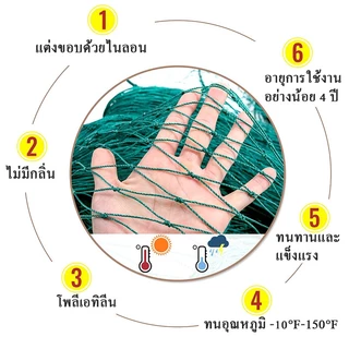 ตาข่ายล้อมไก่ ตาข่ายไนล่อน อวนล้อมไก่ ตะข่ายกันนก อายุการใช้งาน ทนนาน ตาข่าย 3 นิ้ว