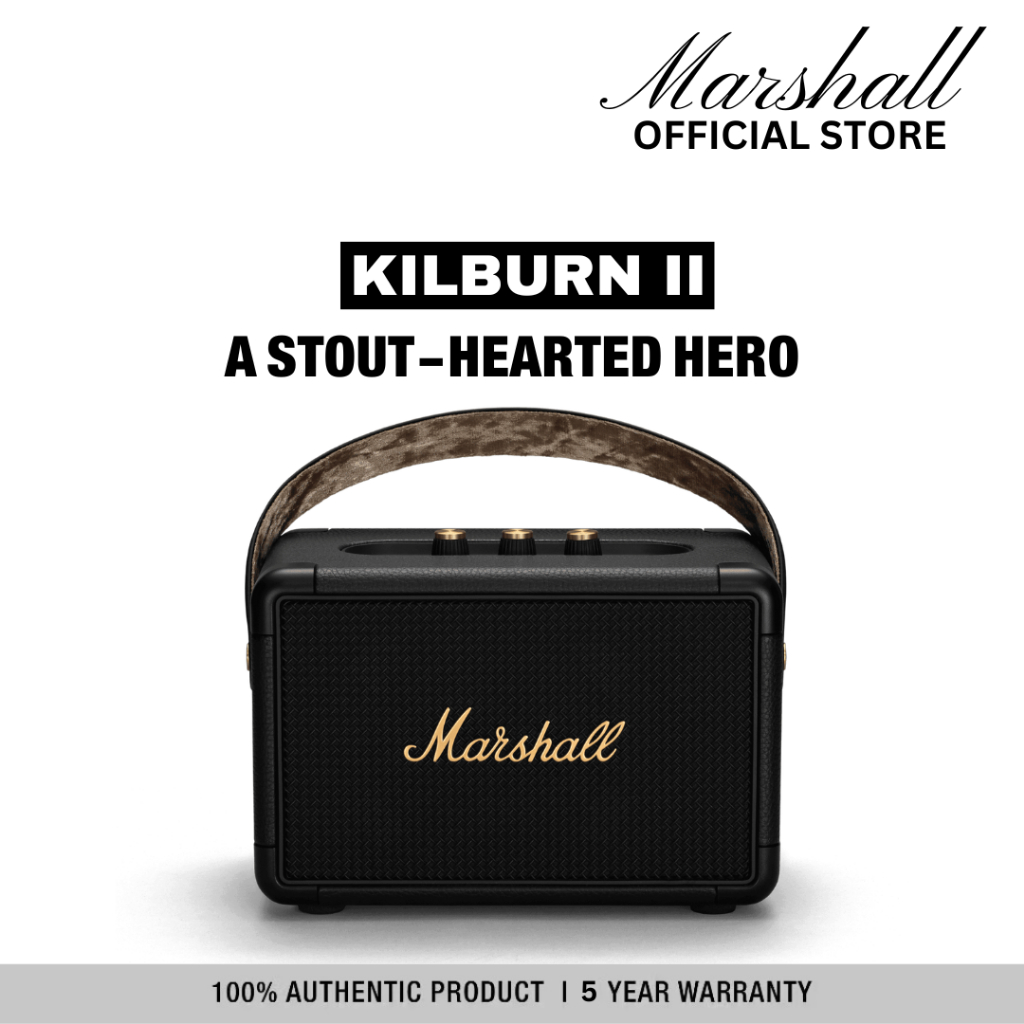 Kilburn II Black And Brass - รับประกัน 1 ปี + ส่งฟรี - ลำโพงบลูทูธ ลำโพงพกพา ลำโพง[รับประกันศูนย์ 5 ปี]