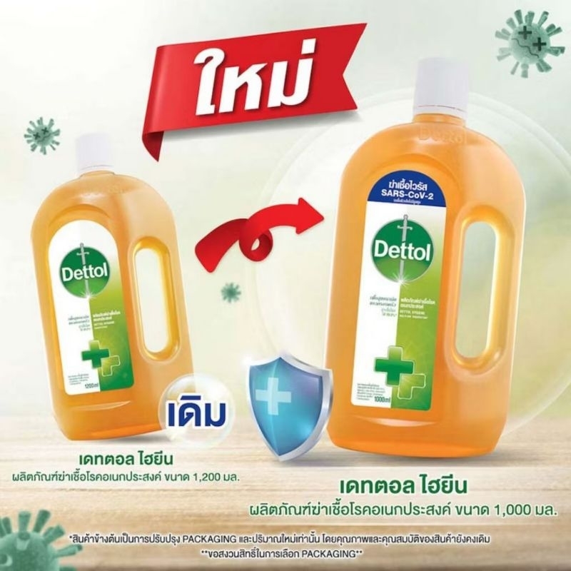 (1000ml.) Dettol เดทตอล ผลิตภัณฑ์ฆ่าเชื้อโรคอเนกประสงค์ น้ำยาฆ่าเชื้อโรค ไฮยีนมัลติ-ยูส รุ่นไม่มีมงกุฎ dettol