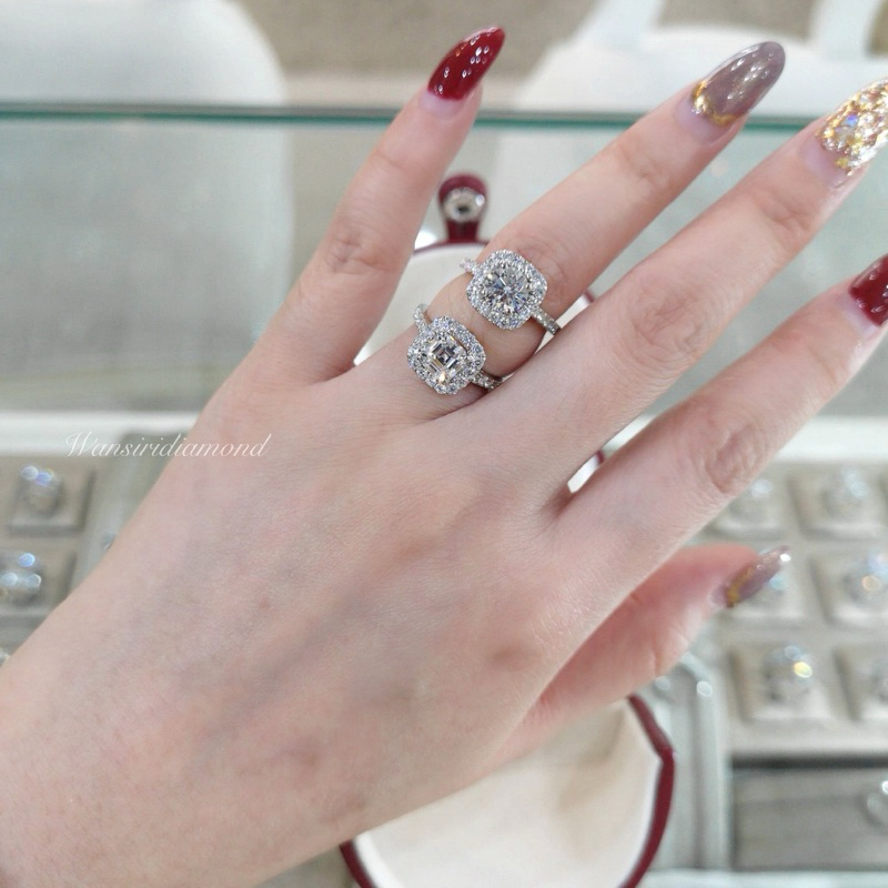 💍แหวนเพชรล้อมวินเทจ Halo (แจ้งไซส์ทางแชท) ~ แหวนเพชรสังเคราะห์เหลี่ยม(H&A) โรงงานทำเพชรแท้นำเข้าเพชรเอง📍ประมาณ2วันจัดส่ง