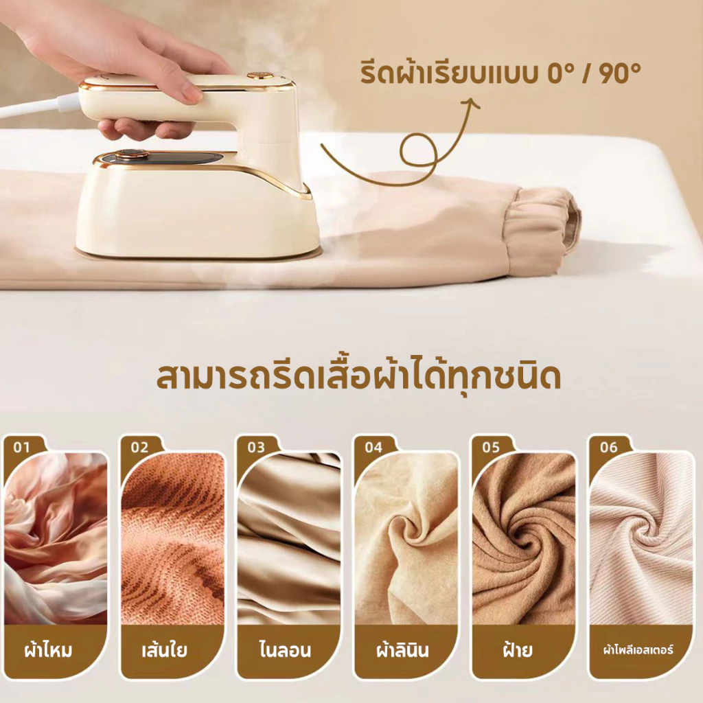 เตารีดพกพา เตารีดแบบใช้มือถือ พลังงานสูง 1300W รีดแห้งและไอน้ำ 2 In 1 ร้อนเร็ว 10 วินาที เตารีดไอน้ำ thumbnail 4