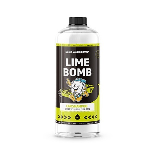[ขนาดใหม่ 1L] GLOSSBRO Lime Bomb, แชมพูล้างรถพรีเมี่ยมสูตรขจัดคราบน้ำและคราบสกปรกฝังแน่น 1L