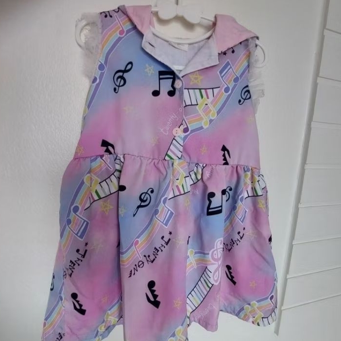 21 August ไซส์3T ชุดฮู้ดดี้ลายโน้ตดนตรีสีชมพูม่วง