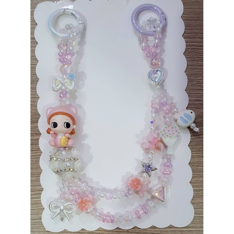 พวงกุญแจห้อยกระเป๋า nyota (pop bean lucky cat)