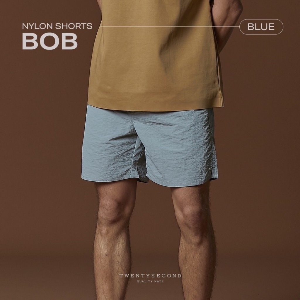 TWENTYSECOND กางเกงขาสั้น ผ้าไนลอน เอวยางยืด รุ่น Bob Nylon Shorts - ฟ้า / Blue