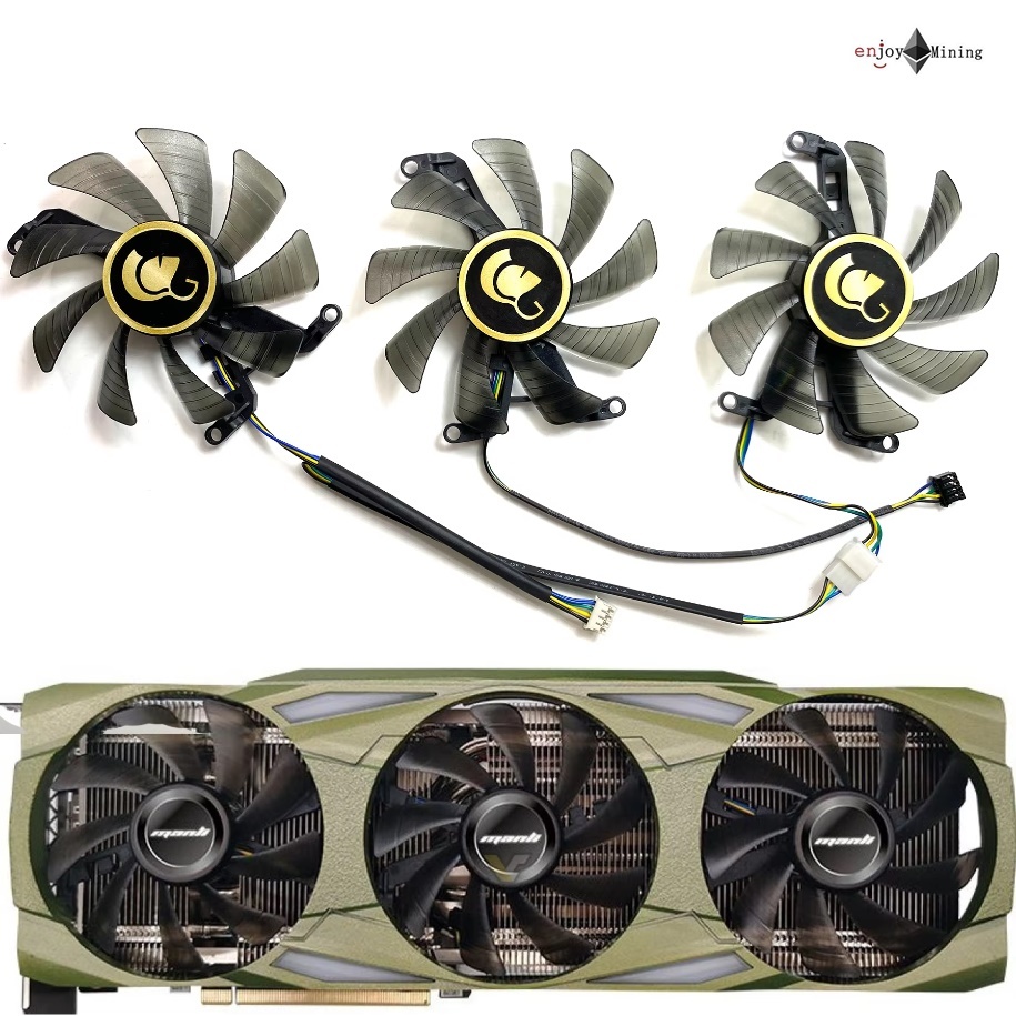 พัดลมการ์ดจอ Manli GeForce RTX4070ti T129215SU 12GB Graphics Card Cooling Fan